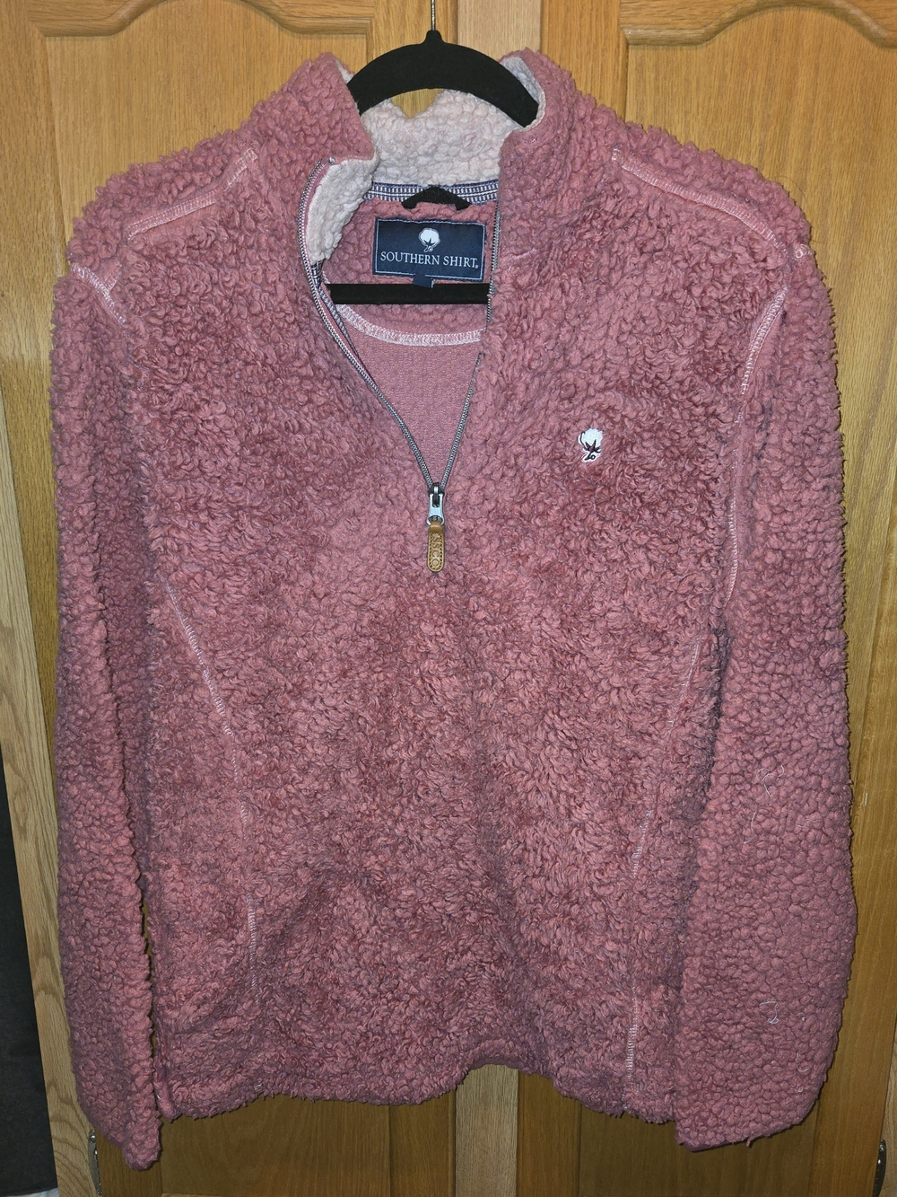 The Southern Shirt Company Rose Pink Sherpa Quarter-Zip Pullover